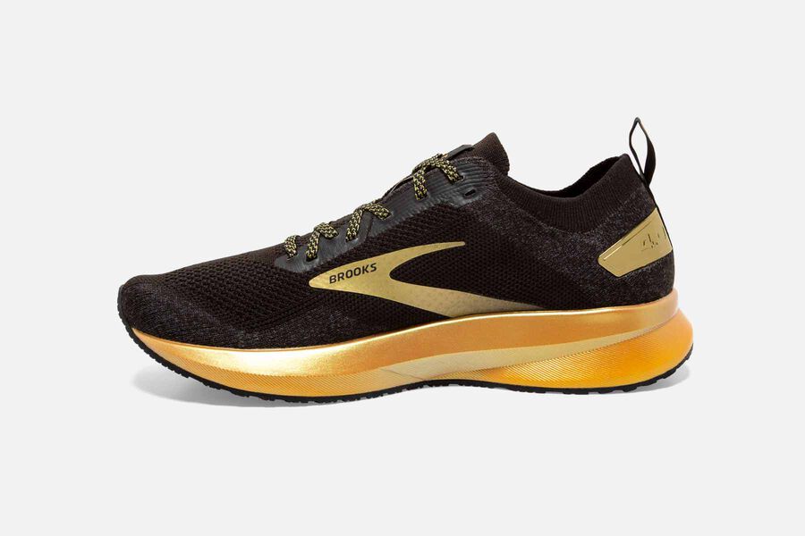 Levitate 4 Road Brooks Running Shoes NZ Womens - Black/Gold - STCNHE-126